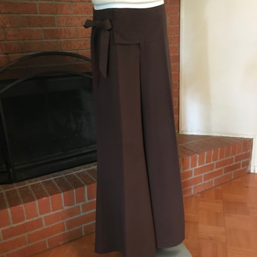 Cache Tie Belted Wide Flare Leg DressPants~34"Insm